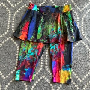 Donna Jo Multicolor Tie-Dye Skirted Capris Leggings - Women’s SIZE XL
